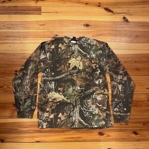 Vintage y2k Fieldline Camo Shirt Mens Large Realtree Camouflage Long Sleeve